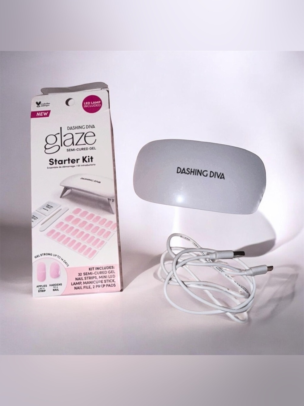 Dashing Diva Glaze Semi-Cured Gel Starter Kit - White (Only The LED LAMP)